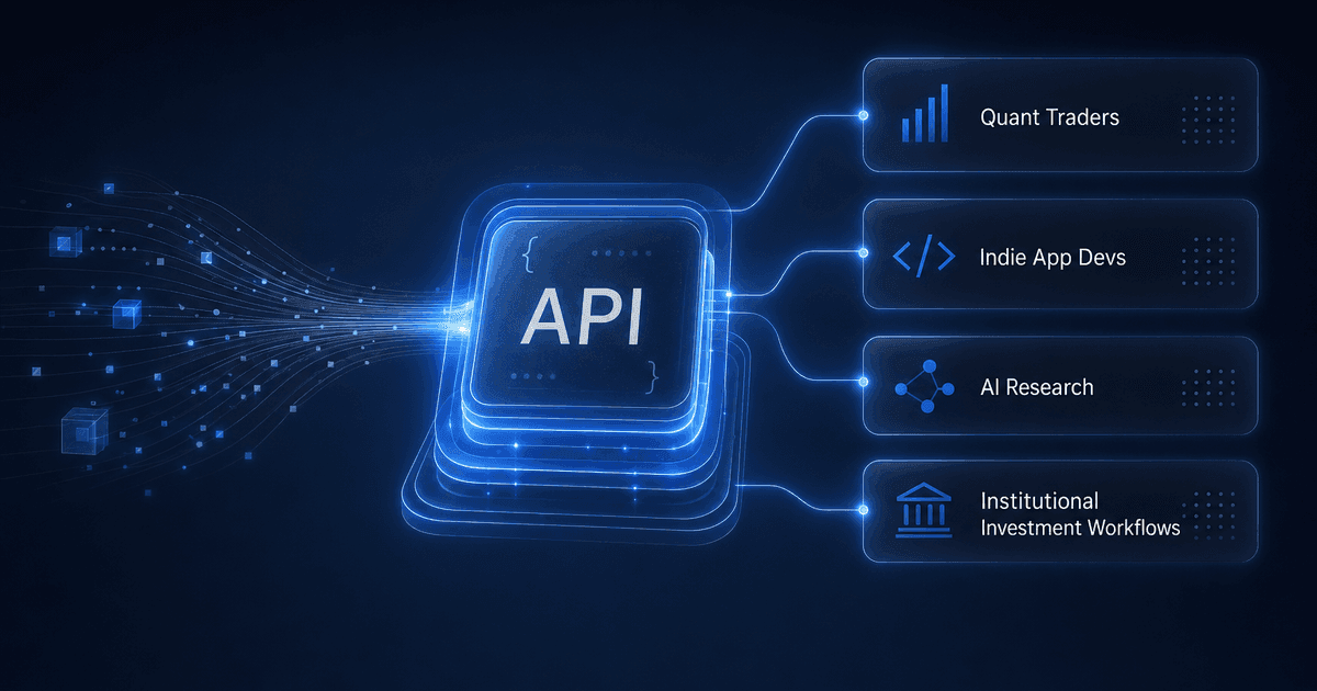 Showcase that StockFit API is a perfect fit for Quant Traders, Indie App Developers, AI Research Agents, and Institutional Investment Workflows